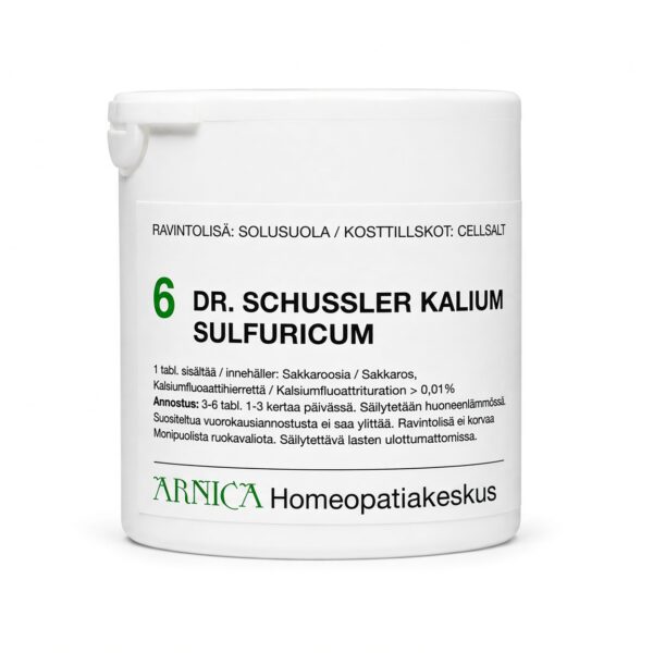 Schüssler solusuola 6 Kalium Sulfuricum